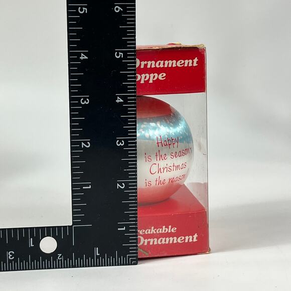 The Ornament Shoppe Satin Ornament Happy Holidays Bear Raccoon Quote Boxed 1980s - Picture 7 of 7